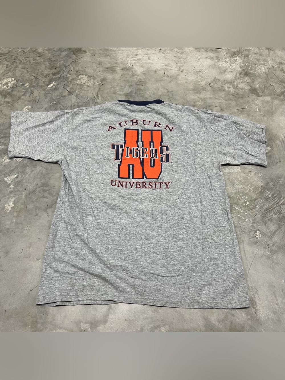 Vintage Auburn Tigers Shirt Mens Large Gray NCAA College Pocket Red Oak Tee